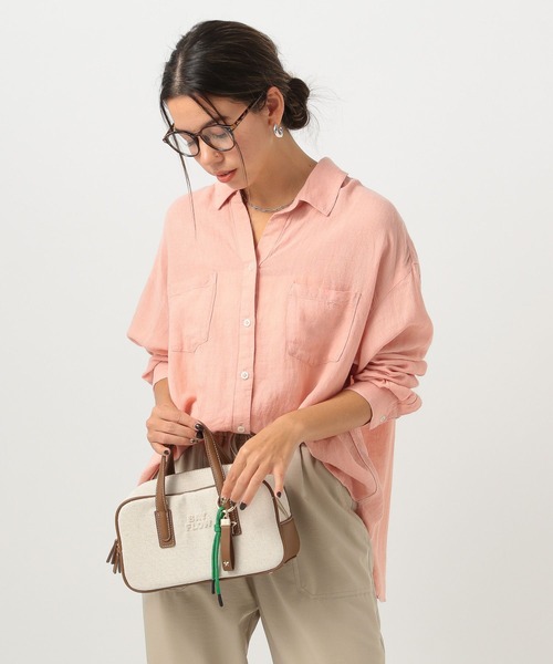 BAYFLOW（ベイフロー）の「[簡単ブラウジング仕様]リネンシャツ（シャツ/ブラウス・レディース・オフホワイト/ネイビー系/ライトグリーン/ピンク/ベージュ/イエロー系・SMALL/MEDIUM）」の19枚目の写真