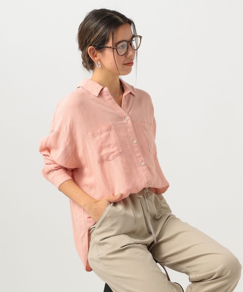 BAYFLOW（ベイフロー）の「[簡単ブラウジング仕様]リネンシャツ（シャツ/ブラウス・レディース・オフホワイト/ネイビー系/ライトグリーン/ピンク/ベージュ/イエロー系・SMALL/MEDIUM）」の20枚目の写真