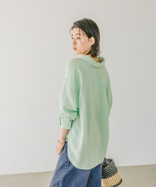セール】[簡単ブラウジング仕様]リネンシャツ（シャツ/ブラウス