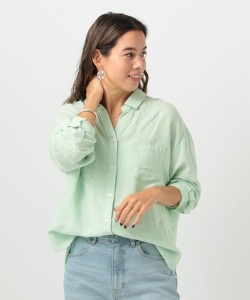 セール】[簡単ブラウジング仕様]リネンシャツ（シャツ/ブラウス