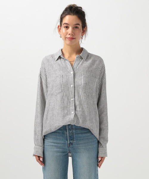 セール】[簡単ブラウジング仕様]リネンシャツ（シャツ/ブラウス