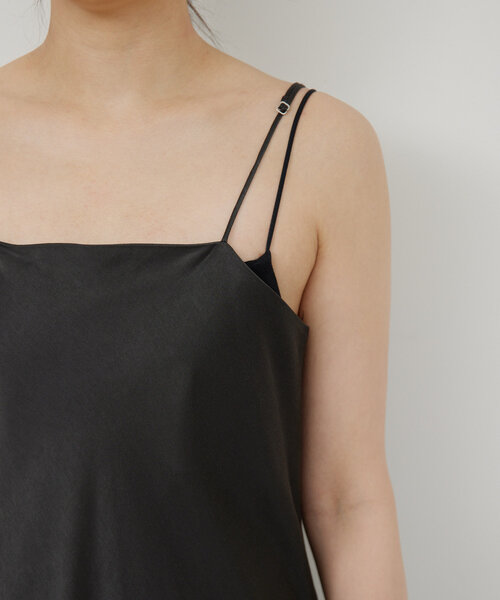 GALLARDAGALANTE（ガリャルダガランテ）の「【前後2WAY】サテンキャミワンピース（ワンピース・レディース・チャコールグレー/モカ・0/1）」の6枚目の写真