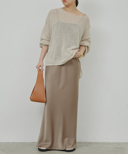 GALLARDAGALANTE（ガリャルダガランテ）の「【前後2WAY】サテンキャミワンピース（ワンピース・レディース・チャコールグレー/モカ・0/1）」の14枚目の写真