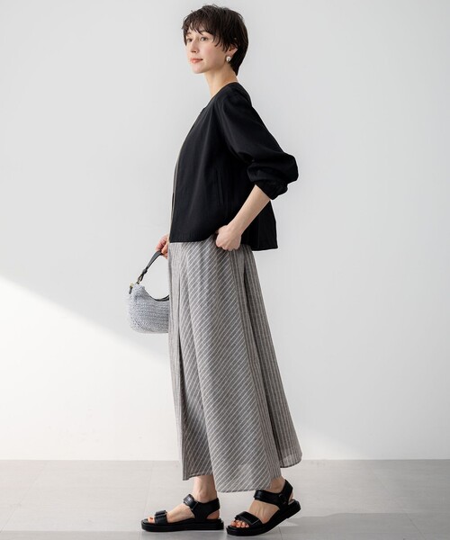23区 S（ニジュウサンクチイサイサイズ）の「【洗える】リネンレーヨンストレッチ ブルゾン（ブルゾン・レディース・ブラック系/ベージュ系/ダークブラウン系・32/30）」の12枚目の写真