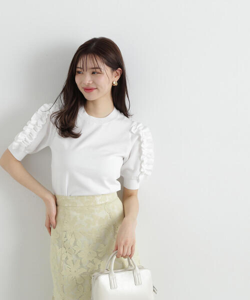 PROPORTION BODY DRESSING（プロポーションボディドレッシング）の「フリルスリーブニット / 1215170400（ニット/セーター・レディース・ホワイト/ネイビー/ブルー・FREE）」の8枚目の写真