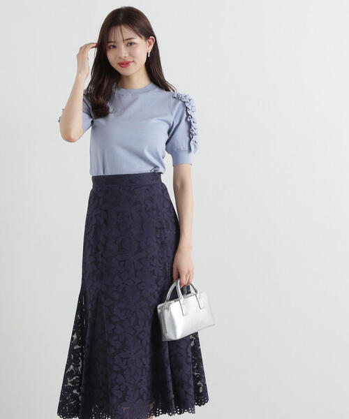 PROPORTION BODY DRESSING（プロポーションボディドレッシング）の「フリルスリーブニット / 1215170400（ニット/セーター・レディース・ホワイト/ネイビー/ブルー・FREE）」の14枚目の写真