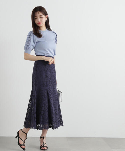 PROPORTION BODY DRESSING（プロポーションボディドレッシング）の「フリルスリーブニット / 1215170400（ニット/セーター・レディース・ホワイト/ネイビー/ブルー・FREE）」の16枚目の写真