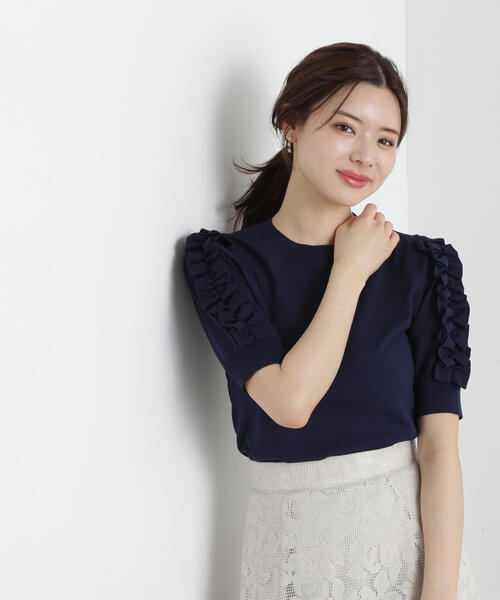 PROPORTION BODY DRESSING（プロポーションボディドレッシング）の「フリルスリーブニット / 1215170400（ニット/セーター・レディース・ホワイト/ネイビー/ブルー・FREE）」の20枚目の写真