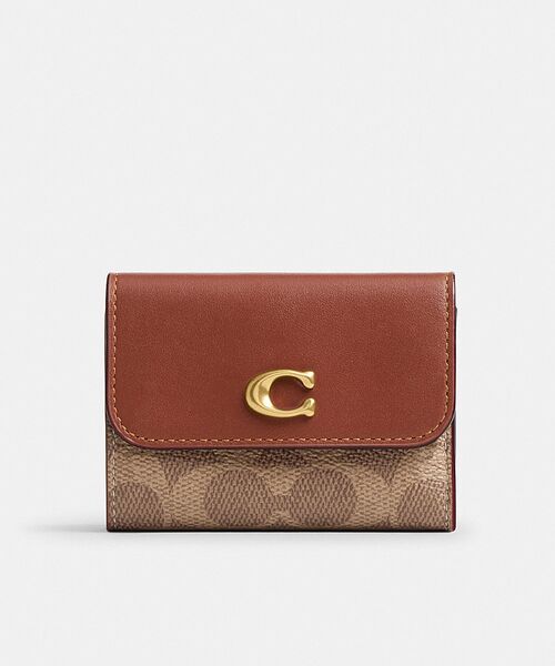COACH(コーチ)の「エッセンシャル カード ホルダー ウォレット・シグネチャー キャンバス(財布・レディース・ブラウン系その他・ONE)」の2枚目の写真