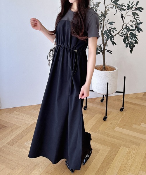 INGNI（イング）の「ビスチェドッキングワンピース（ワンピース・レディース・チャコールグレー×ブラック/ホワイト×ブラック/その他19・M）」の13枚目の写真