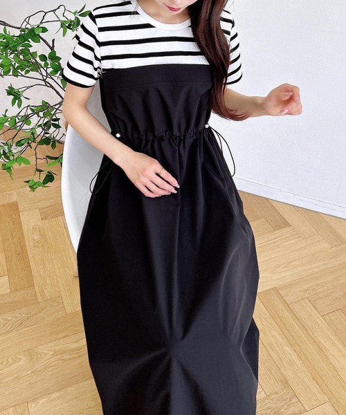 INGNI（イング）の「ビスチェドッキングワンピース（ワンピース・レディース・チャコールグレー×ブラック/ホワイト×ブラック/その他19・M）」の19枚目の写真