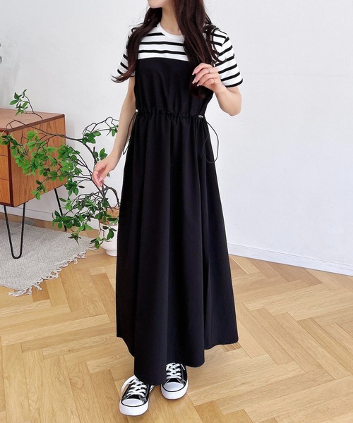 INGNI（イング）の「ビスチェドッキングワンピース（ワンピース・レディース・チャコールグレー×ブラック/ホワイト×ブラック/その他19・M）」の18枚目の写真