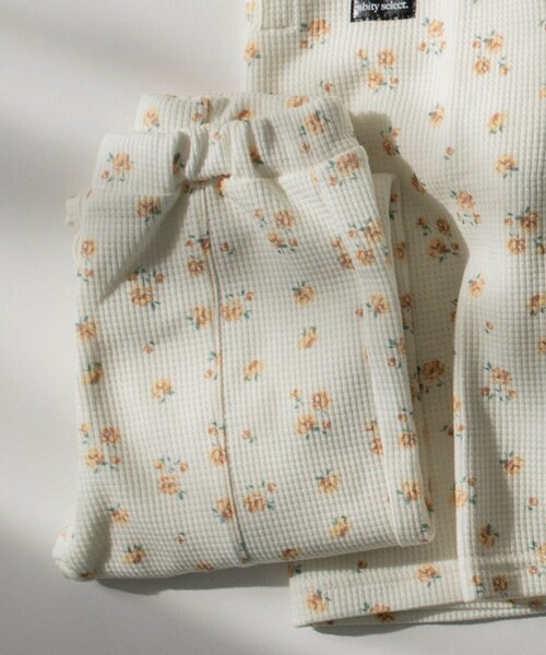 aBity select（アビティセレクト）の「配色センターステッチ 花柄フレアパンツ（その他パンツ・キッズ・サックスブルー/オレンジ・90/100/120/110）」の6枚目の写真