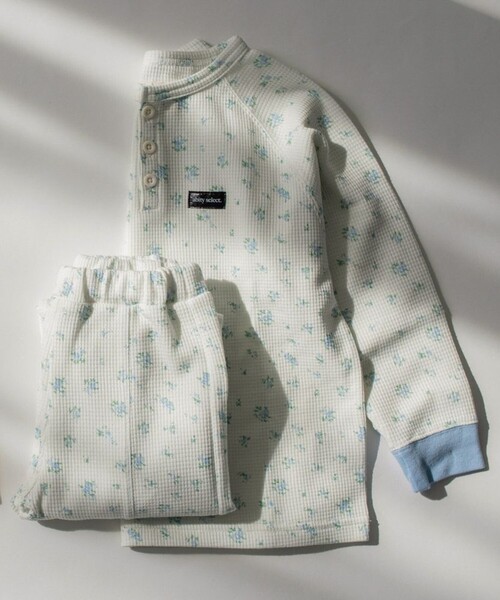 aBity select（アビティセレクト）の「配色センターステッチ 花柄フレアパンツ（その他パンツ・キッズ・サックスブルー/オレンジ・90/100/120/110）」の15枚目の写真