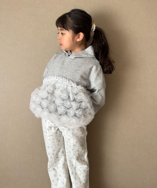 aBity select（アビティセレクト）の「配色センターステッチ 花柄フレアパンツ（その他パンツ・キッズ・サックスブルー/オレンジ・90/100/120/110）」の16枚目の写真