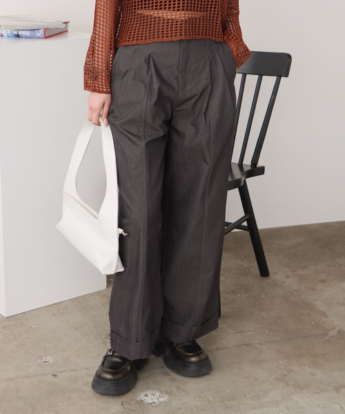 ROOPTOKYO（ループトウキョウ）の「ベーシック セミワイドスラックス ワイドパンツ（スラックス・レディース・ブラック/ホワイト/ベージュ・L/M）」の16枚目の写真