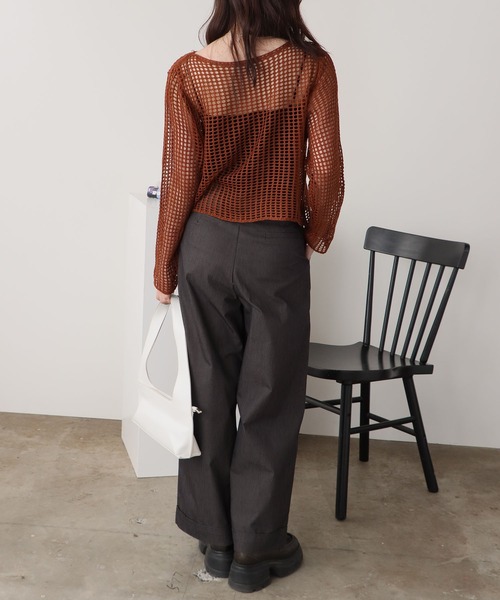 ROOPTOKYO（ループトウキョウ）の「ベーシック セミワイドスラックス ワイドパンツ（スラックス・レディース・ブラック/ホワイト/ベージュ・L/M）」の21枚目の写真