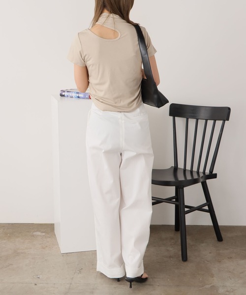 ROOPTOKYO（ループトウキョウ）の「ベーシック セミワイドスラックス ワイドパンツ（スラックス・レディース・ブラック/ホワイト/ベージュ・L/M）」の12枚目の写真