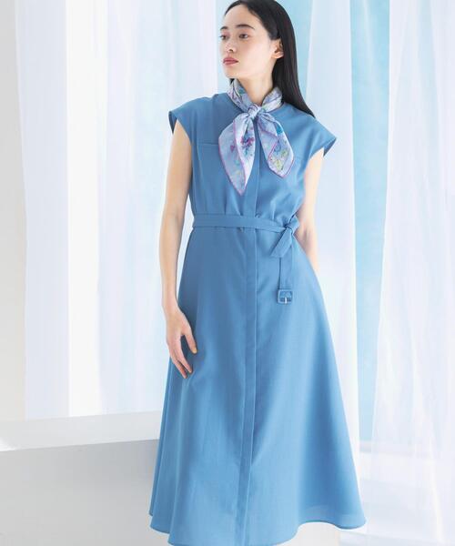 URBAN RESEARCH ROSSO WOMEN（アーバンリサーチ　ロッソ）の「『UR TECH DRYLUXE』ポケットデザインワンピース（ワンピース・レディース・ブルー/チャコールグレー/ライトベージュ・FREE）」の4枚目の写真