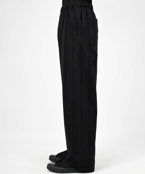 LAD MUSICIAN（ラッドミュージシャン）の「COTTON FLANNEL STRIPE STRAIGHT PANTS（その他パンツ・メンズ・ブラック・42）」の3枚目の写真