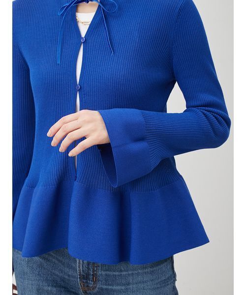 Mila Owen（ミラオーウェン）の「アメスリタンクリボンペプラムニットSET（ニット/セーター・レディース・ホワイト/ブルー/ブラック・0/1）」の15枚目の写真