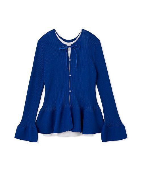 Mila Owen（ミラオーウェン）の「アメスリタンクリボンペプラムニットSET（ニット/セーター・レディース・ホワイト/ブルー/ブラック・0/1）」の7枚目の写真