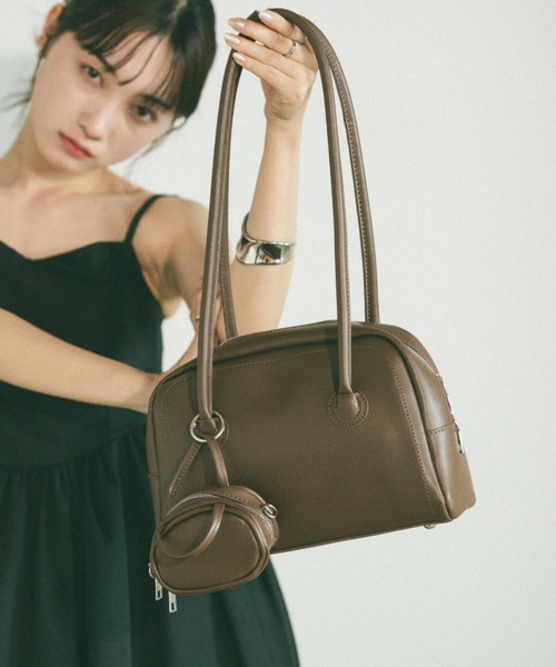 美和っち　ボストンショルダーバッグ（M）　ハンドメイド ロングハンドルミニポーチボストンバッグ（ショルダーバッグ