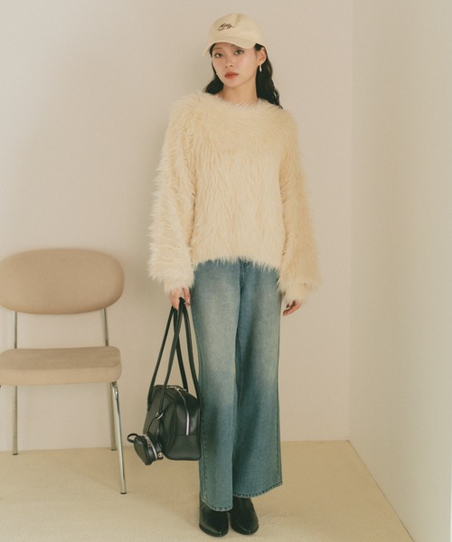 VANNIE U（ヴァニーユー）の「ロングハンドルミニポーチボストンバッグ（ショルダーバッグ・レディース・アイボリー/ブラック/ブラウン・FREE）」の12枚目の写真