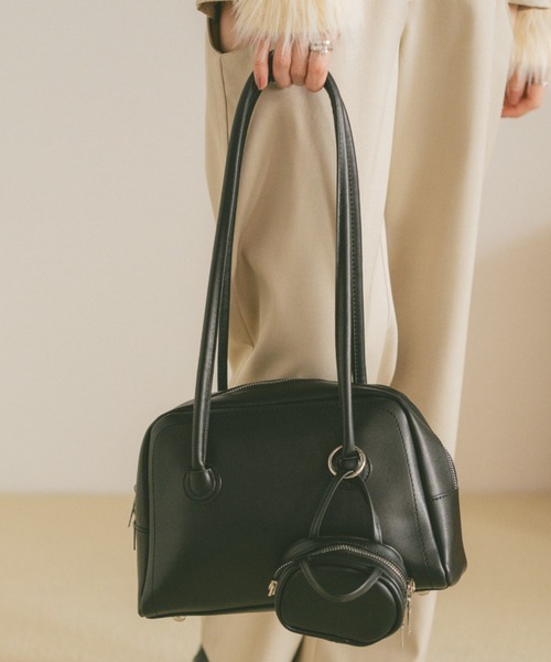 VANNIE U（ヴァニーユー）の「ロングハンドルミニポーチボストンバッグ（ショルダーバッグ・レディース・アイボリー/ブラック/ブラウン・FREE）」の11枚目の写真