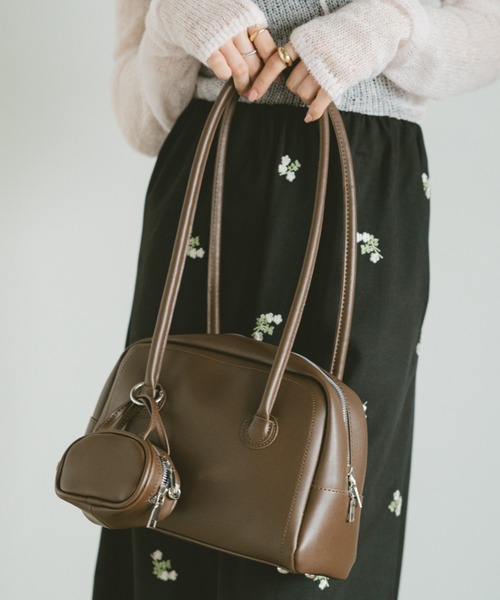VANNIE U（ヴァニーユー）の「ロングハンドルミニポーチボストンバッグ（ショルダーバッグ・レディース・アイボリー/ブラック/ブラウン・FREE）」の20枚目の写真
