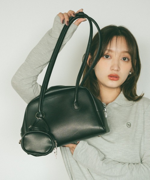 9/1までみゅう様お取り置き中【vanessabruno】 ボストンバッグ ロングハンドルミニポーチボストンバッグ（ショルダーバッグ