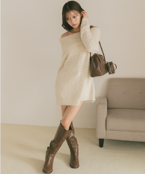 VANNIE U（ヴァニーユー）の「ロングハンドルミニポーチボストンバッグ（ショルダーバッグ・レディース・アイボリー/ブラック/ブラウン・FREE）」の16枚目の写真