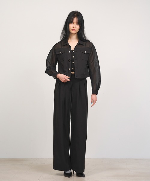 Nora Lily elle(ノラリリーエル)の「【Nora Lily】「elle」High & Low 2way Rise Pants(その他パンツ・レディース・ブラック/ヘザーグレー・FREE)」の7枚目の写真