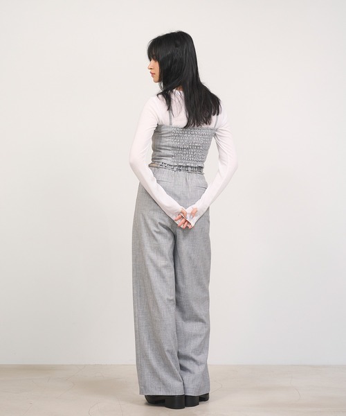 Nora Lily elle(ノラリリーエル)の「【Nora Lily】「elle」High & Low 2way Rise Pants(その他パンツ・レディース・ブラック/ヘザーグレー・FREE)」の11枚目の写真