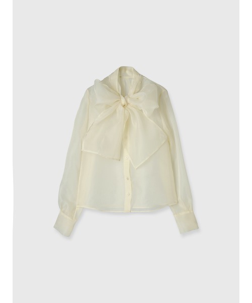 EIMY ISTOIRE（エイミーイストワール）の「ボウタイシアーブラウス（シャツ/ブラウス・レディース・ホワイト/サックスブルー/ブラック/イエロー・F）」の18枚目の写真