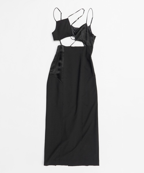【khy】 ラテックスカットアウトドレス latex-cutout-dress-rouge-midi-
