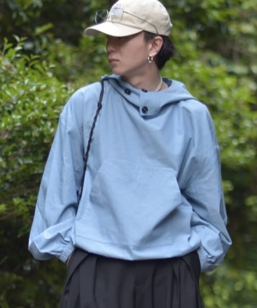 NO NEED(ノーニード)の「【 NO NEED by 215ot_ 】シャンブレーアノラック(シャツ/ブラウス・メンズ・サックスブルー/ブルーグレー/チャコール・フリー)」の3枚目の写真