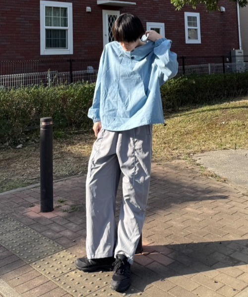 NO NEED(ノーニード)の「【 NO NEED by 215ot_ 】シャンブレーアノラック(シャツ/ブラウス・メンズ・サックスブルー/ブルーグレー/チャコール・フリー)」の14枚目の写真