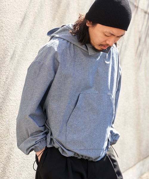 NO NEED(ノーニード)の「【 NO NEED by 215ot_ 】シャンブレーアノラック(シャツ/ブラウス・メンズ・サックスブルー/ブルーグレー/チャコール・フリー)」の21枚目の写真
