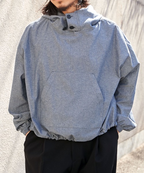 NO NEED(ノーニード)の「【 NO NEED by 215ot_ 】シャンブレーアノラック(シャツ/ブラウス・メンズ・サックスブルー/ブルーグレー/チャコール・フリー)」の19枚目の写真