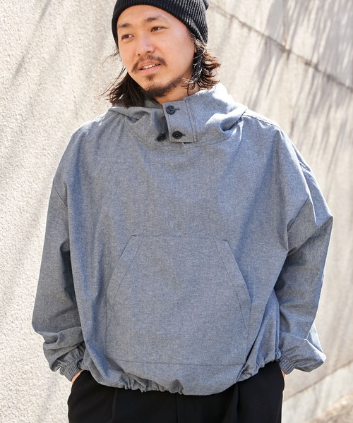 NO NEED(ノーニード)の「【 NO NEED by 215ot_ 】シャンブレーアノラック(シャツ/ブラウス・メンズ・サックスブルー/ブルーグレー/チャコール・フリー)」の22枚目の写真