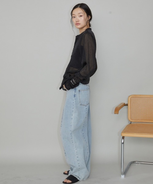 Aunt Marie's(アントマリーズ)の「バンドカラー袖シャーリングシアートップス(シャツ/ブラウス・レディース・アイボリー/ブラック/グリーン・FREE)」の19枚目の写真