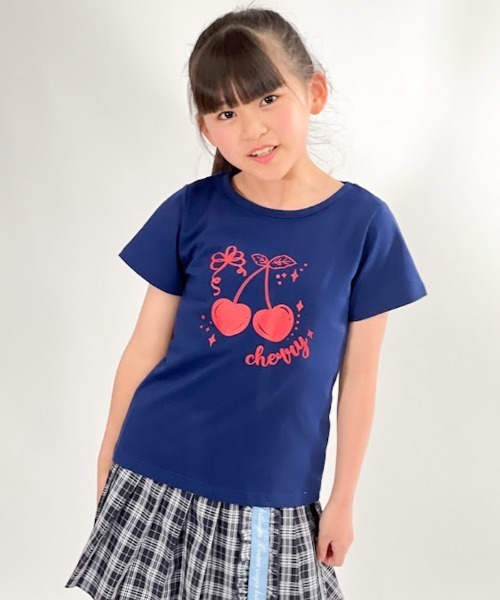 axes femme(アクシーズファム)の「ハートチェリーTシャツ(Tシャツ/カットソー・キッズ・レッド/ホワイト/ネイビー・MEDIUM/LARGE/X-LARGE)」の1枚目の写真