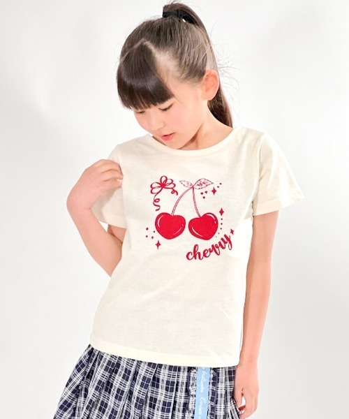 axes femme(アクシーズファム)の「ハートチェリーTシャツ(Tシャツ/カットソー・キッズ・レッド/ホワイト/ネイビー・MEDIUM/LARGE/X-LARGE)」の2枚目の写真