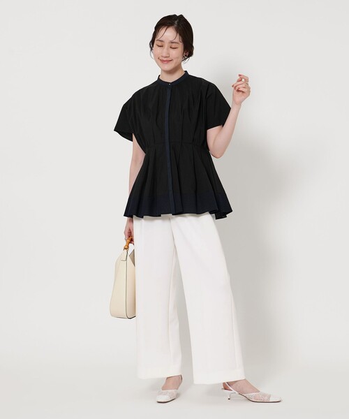 UNITED ARROWS(ユナイテッドアローズ)の「LIGHT SPONGY ワイドパンツ(その他パンツ・レディース・ブラック/オフホワイト/ダークグレー・38/40/34/36)」の13枚目の写真