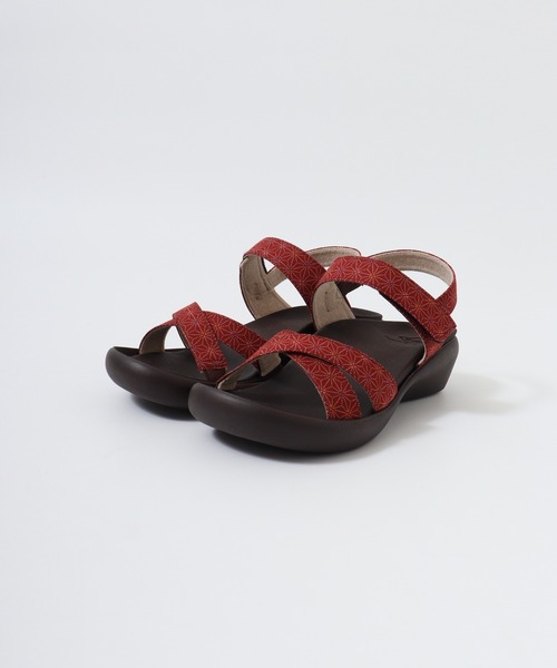 Re:getA(リゲッタ)の「RegettaCanoe CJFW3518 和柄麻の葉クロスベルトローヒールサンダル(サンダル・レディース・ブラック/アイボリー/レッド・L/LL/S/M)」の6枚目の写真
