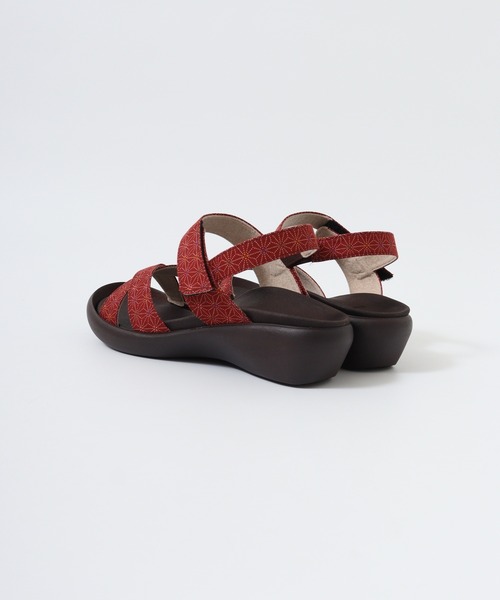 Re:getA(リゲッタ)の「RegettaCanoe CJFW3518 和柄麻の葉クロスベルトローヒールサンダル(サンダル・レディース・ブラック/アイボリー/レッド・L/LL/S/M)」の14枚目の写真