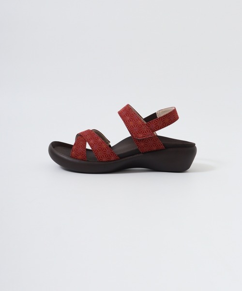 Re:getA(リゲッタ)の「RegettaCanoe CJFW3518 和柄麻の葉クロスベルトローヒールサンダル(サンダル・レディース・ブラック/アイボリー/レッド・L/LL/S/M)」の10枚目の写真