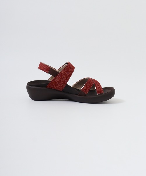 Re:getA(リゲッタ)の「RegettaCanoe CJFW3518 和柄麻の葉クロスベルトローヒールサンダル(サンダル・レディース・ブラック/アイボリー/レッド・L/LL/S/M)」の12枚目の写真
