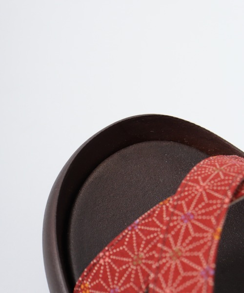 Re:getA(リゲッタ)の「RegettaCanoe CJFW3518 和柄麻の葉クロスベルトローヒールサンダル(サンダル・レディース・ブラック/アイボリー/レッド・L/LL/S/M)」の8枚目の写真
